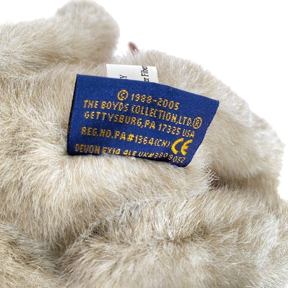 2005 Boyds Cocoa Bear Head Bean Collection Plush Knitted Beanie Scarf Orig Tags - Picture 8 of 11